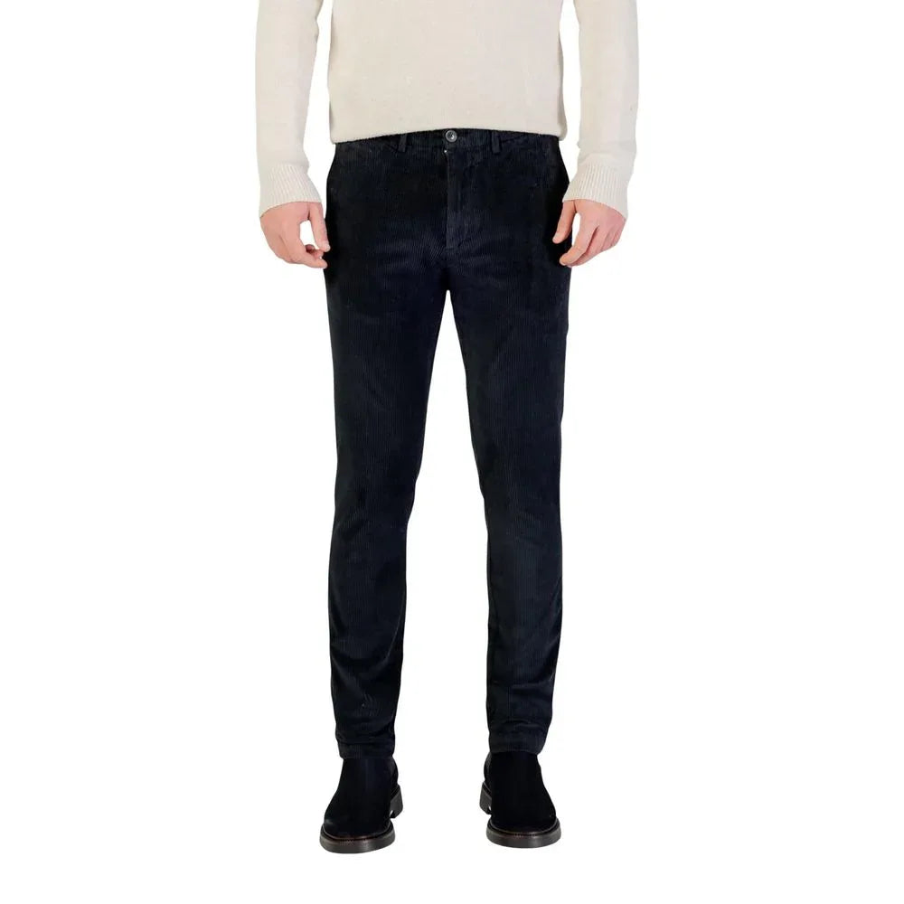 Borghese Blue Cotton Casual Pants - Zeiniez