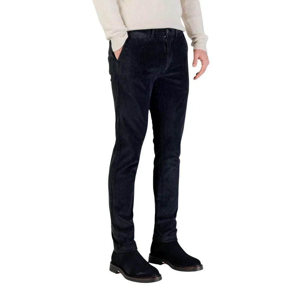 Borghese Blue Cotton Casual Pants - Zeiniez