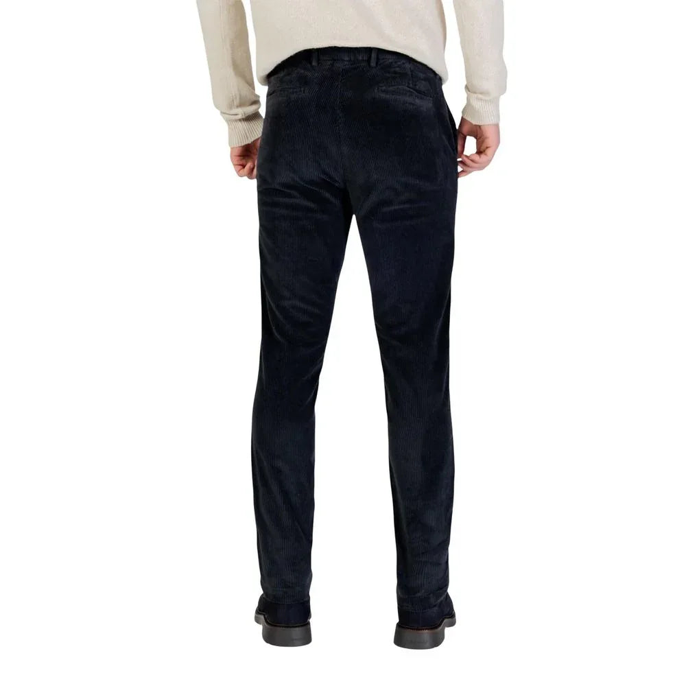 Borghese Blue Cotton Casual Pants - Zeiniez