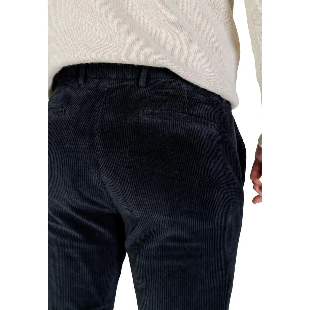 Borghese Blue Cotton Casual Pants - Zeiniez