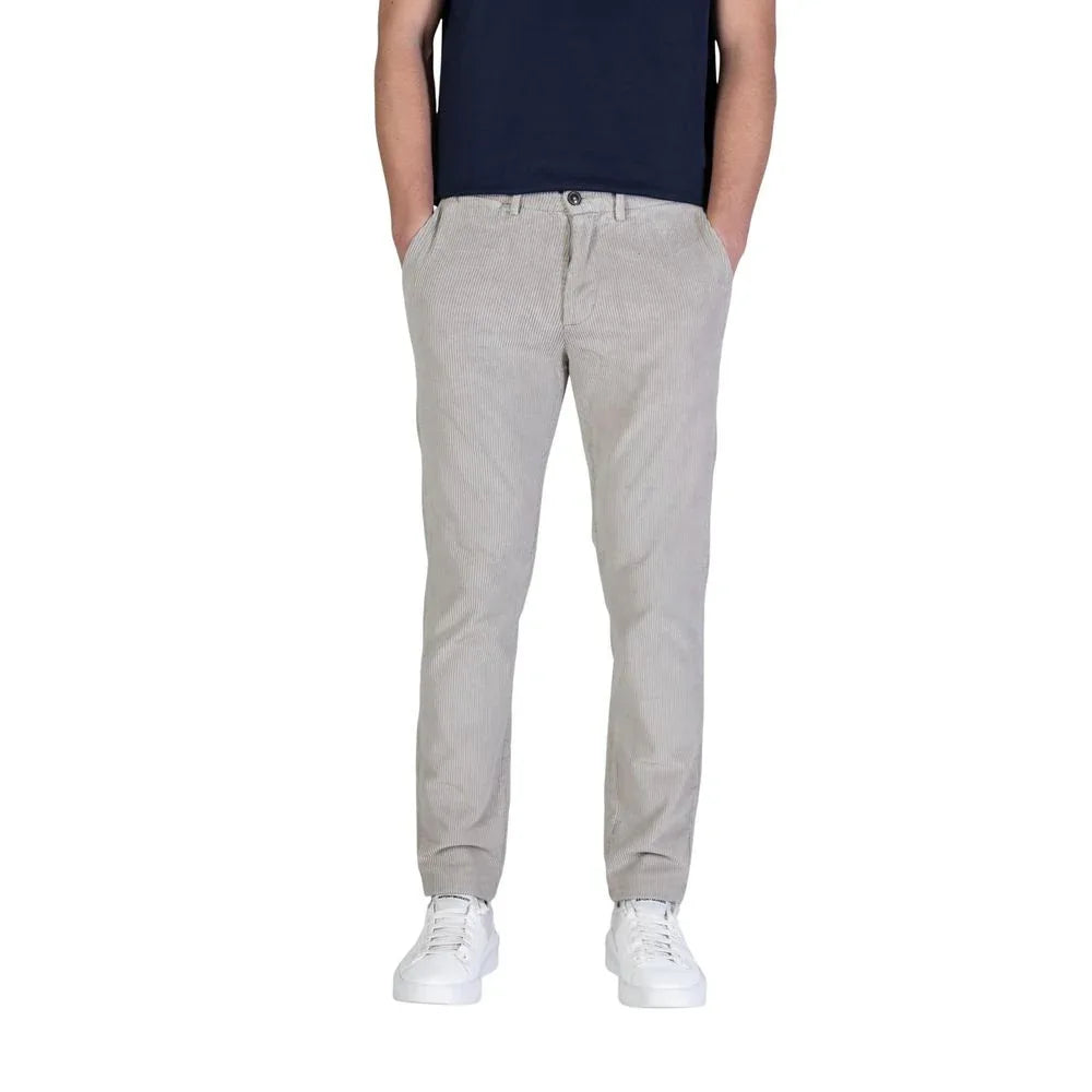 Borghese Gray Cotton Casual Pants - Zeiniez