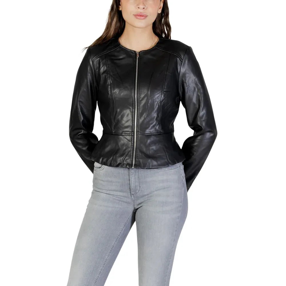 Jacqueline De Yong Black Leather Jacket
