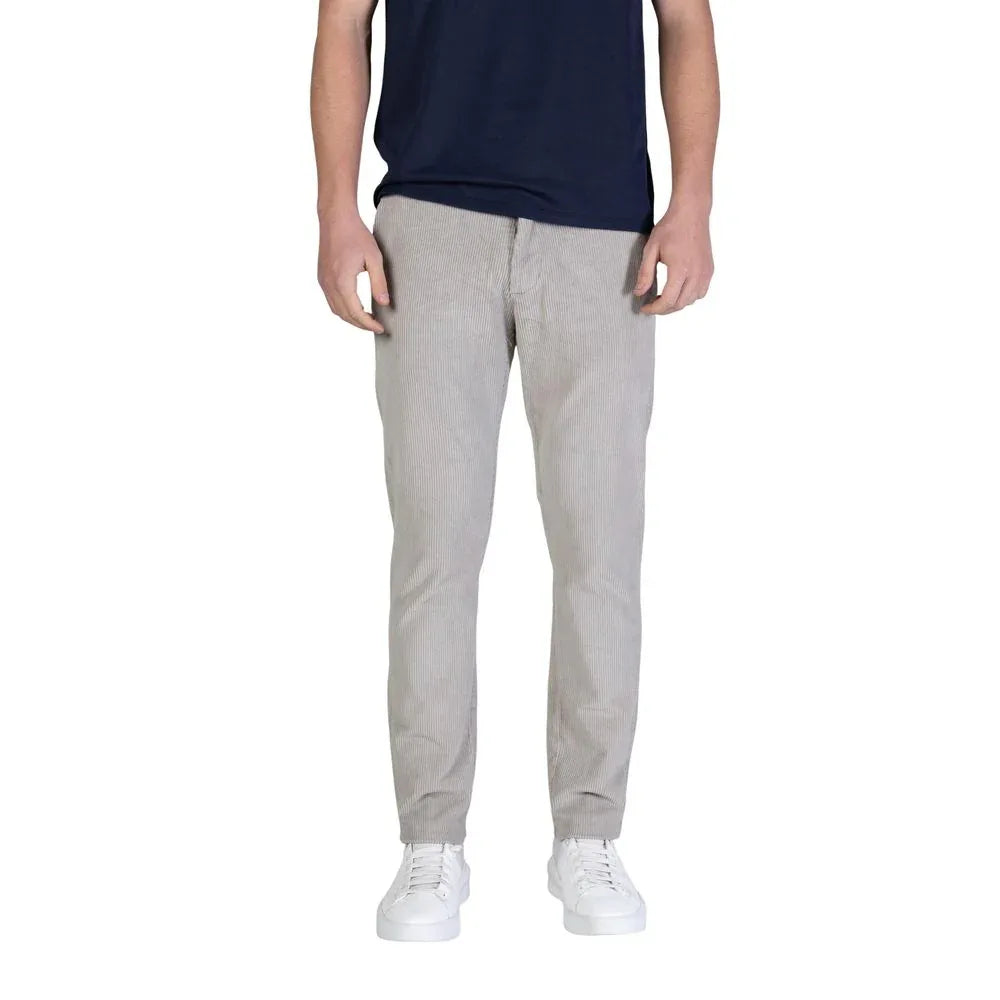 Borghese Gray Cotton Casual Pants - Zeiniez