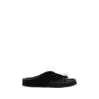 Pedro García Black Calf Leather Bos Taurus Strap-On Sandals