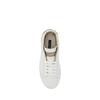 Dolce & Gabbana White Calf Leather Bos Taurus Low Top Sneakers