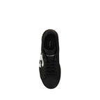 Dolce & Gabbana Black Calf Leather Bos Taurus Low Top Sneakers
