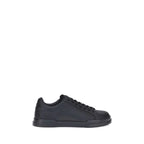 Dolce & Gabbana Black Calf Leather Bos Taurus Low Top Sneakers - Zeiniez
