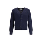 Ami Paris Blue Wool Oves Aries Cardigan