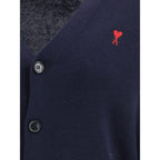 Ami Paris Blue Wool Oves Aries Cardigan