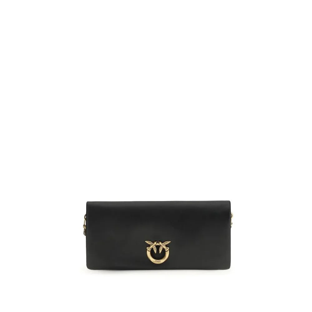 PINKO Black Calf Leather Bos Taurus Clutch Bag - Zeiniez