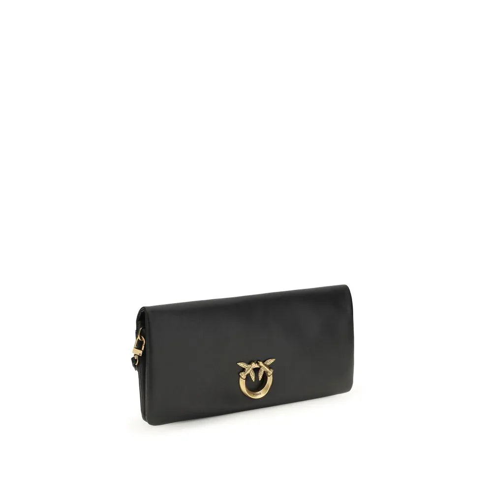 PINKO Black Calf Leather Bos Taurus Clutch Bag - Zeiniez