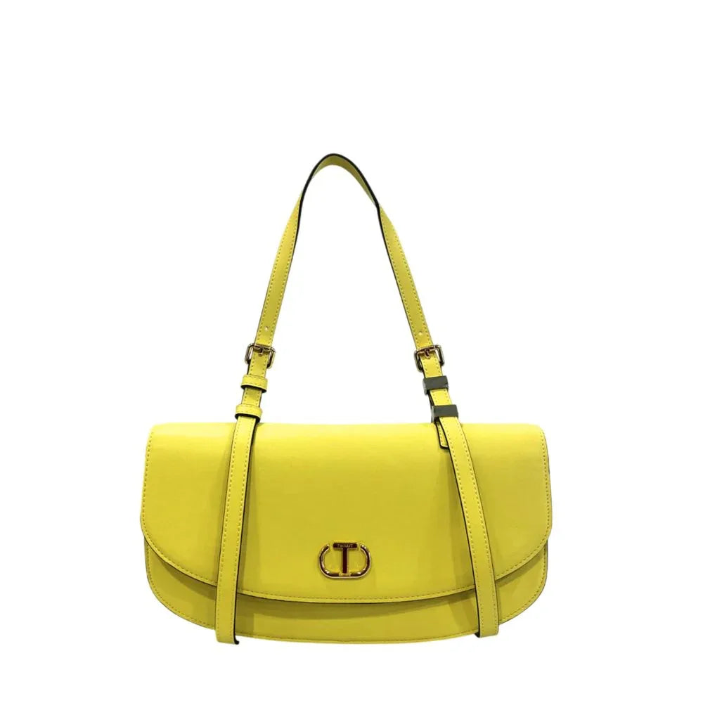Twinset Yellow PU Women Shoulder Bag - Zeiniez