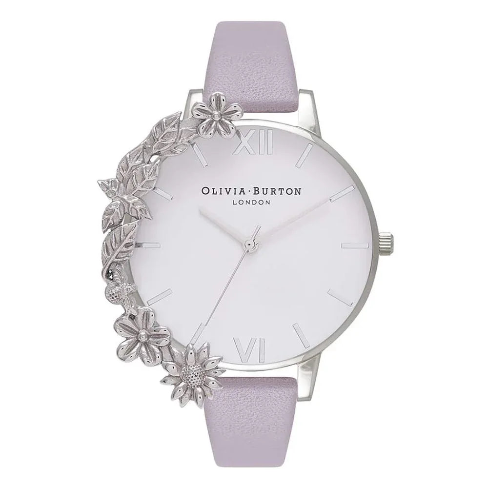 Olivia Burton Purple Artificial Leather Dress Watch
