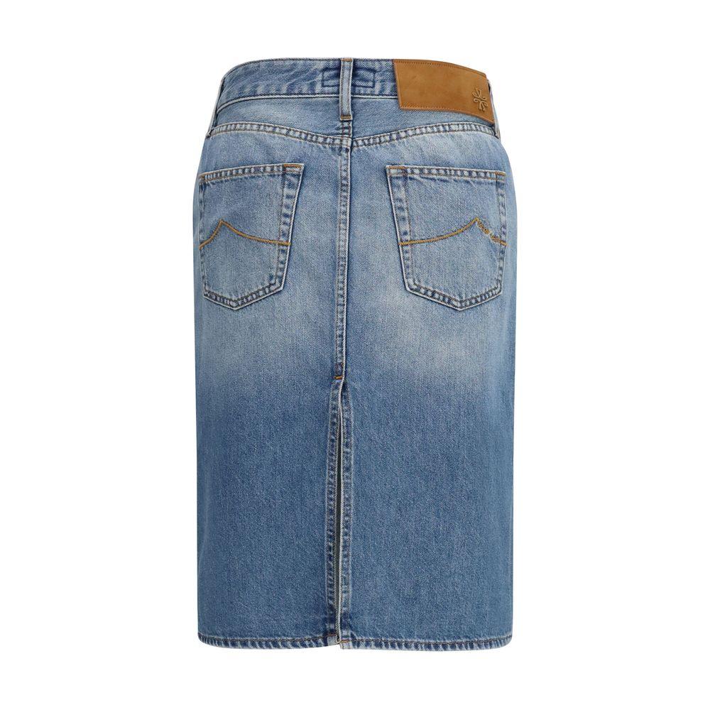 Jacob Cohen Blue Denim Skirt - Zeiniez