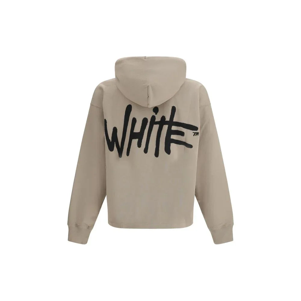 Off-White Beige Cotton Sweatshirt - Zeiniez