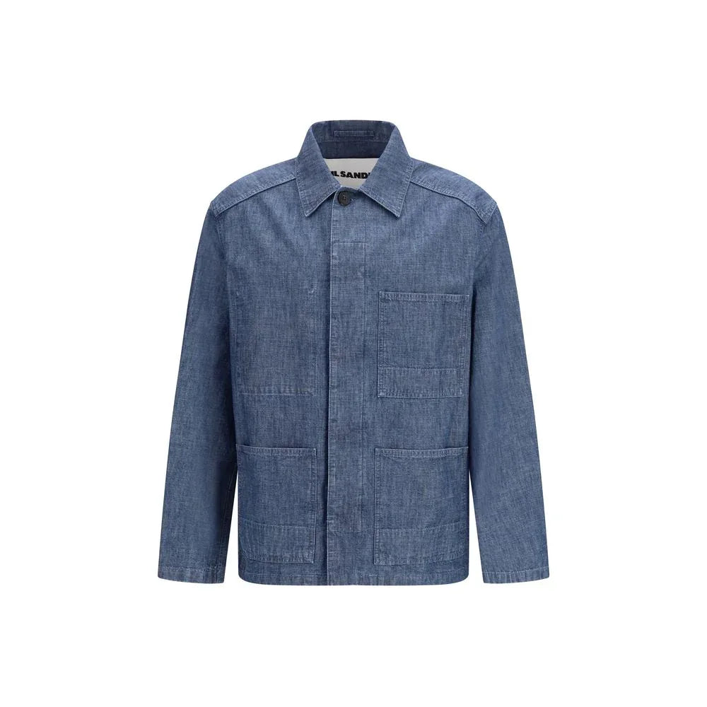 Jil Sander Blue Cotton Denim Jacket - Zeiniez