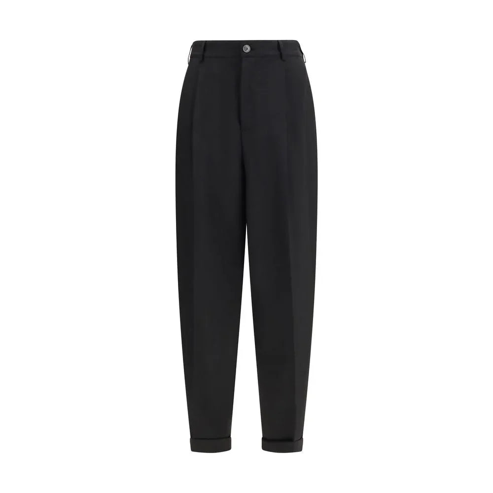 Marni Black Fleece Wool Casual Pants - Zeiniez