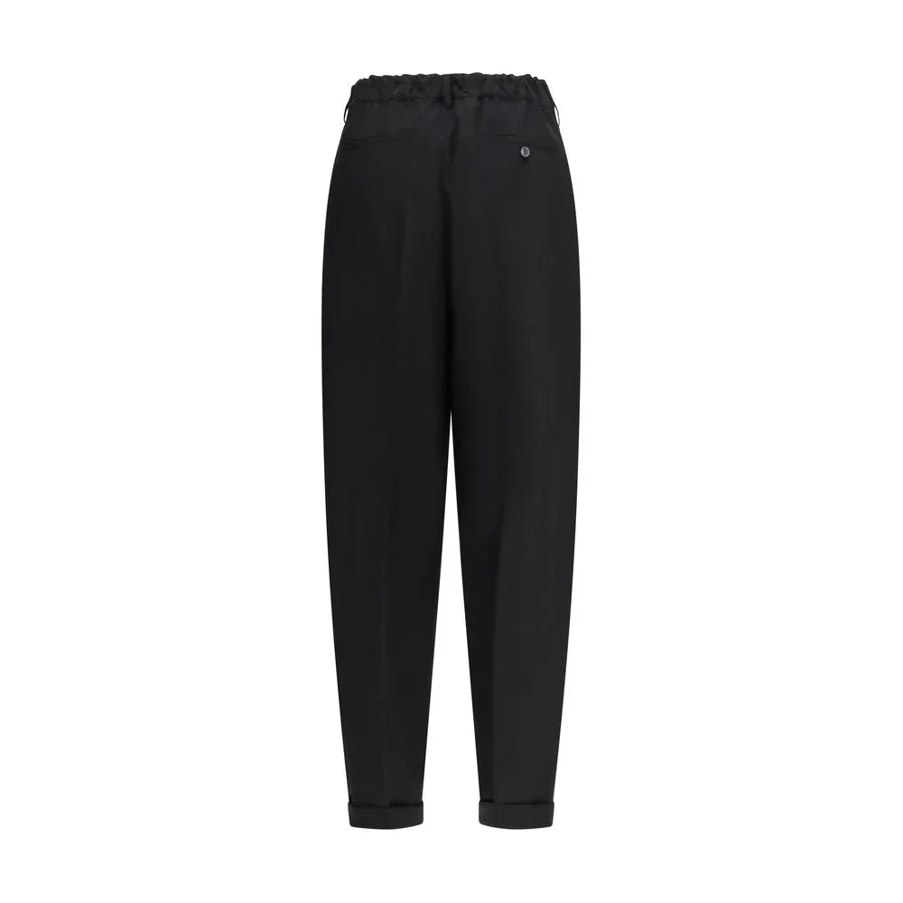 Marni Black Fleece Wool Casual Pants - Zeiniez