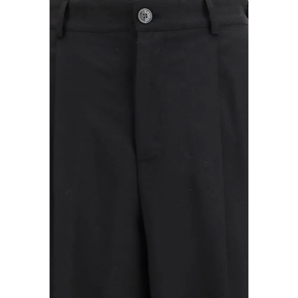 Marni Black Fleece Wool Casual Pants - Zeiniez