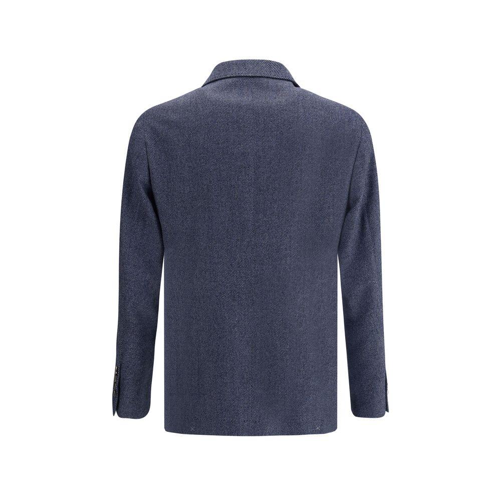 Brunello Cucinelli Blue Wool Blazer - Zeiniez