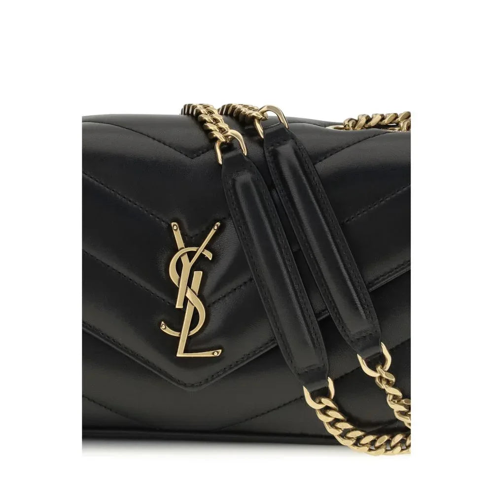 Saint Laurent Black Lamb Ovis Aries Aries Shoulder Bag
