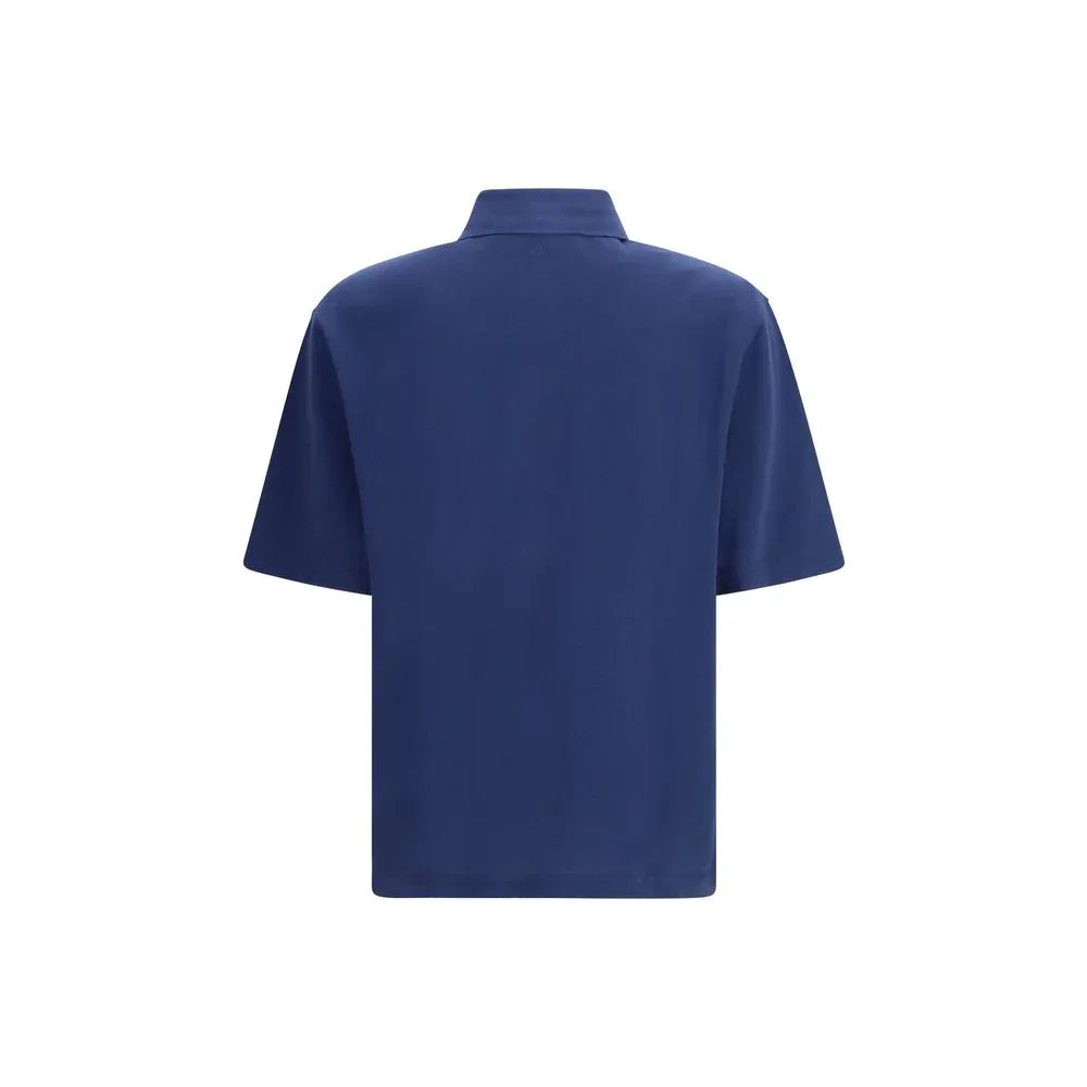 Ami Paris Blue Cotton Polo Shirt