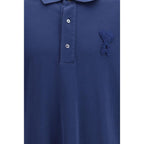 Ami Paris Blue Cotton Polo Shirt