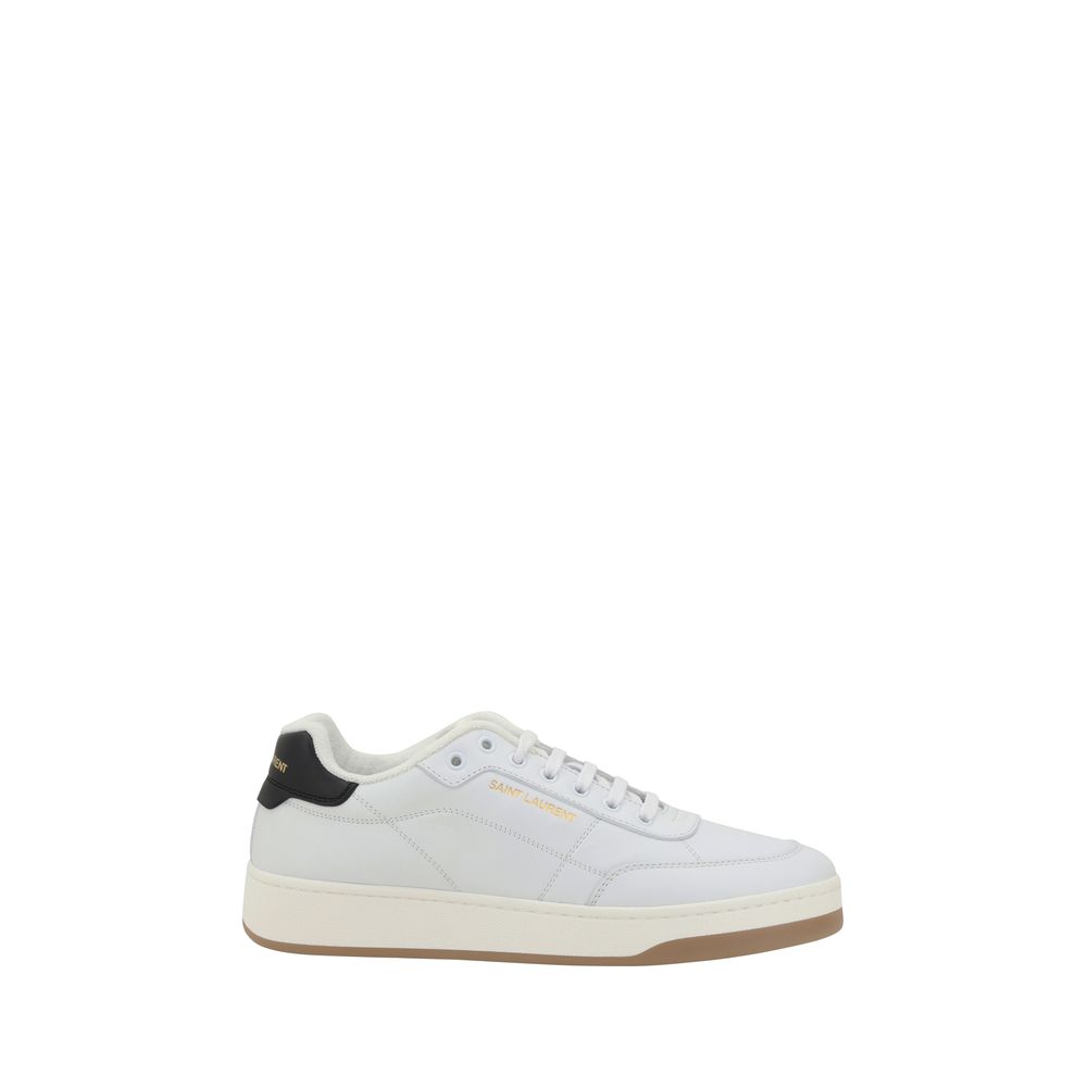 Saint Laurent White Calf Leather Bos Taurus Low Top Sneakers