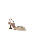 Amina Muaddi Beige Polyester High Heel Pumps - Zeiniez