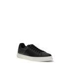 Ferragamo Black Calf Leather Bos Taurus Low Top Sneakers - Zeiniez