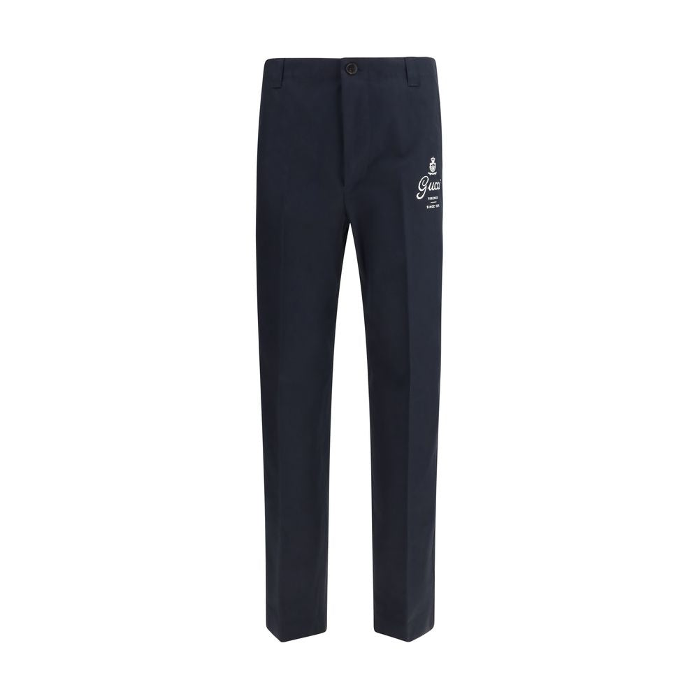 Gucci Blue Cotton Casual Pants - Zeiniez