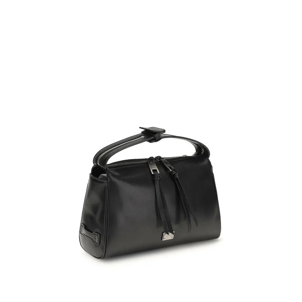 Dolce & Gabbana Black Calf Leather Bos Taurus Handbag