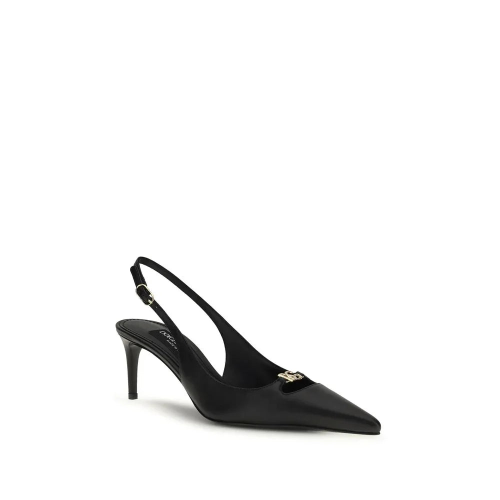 Dolce & Gabbana Black Calf Leather Bos Taurus High Heel Pumps