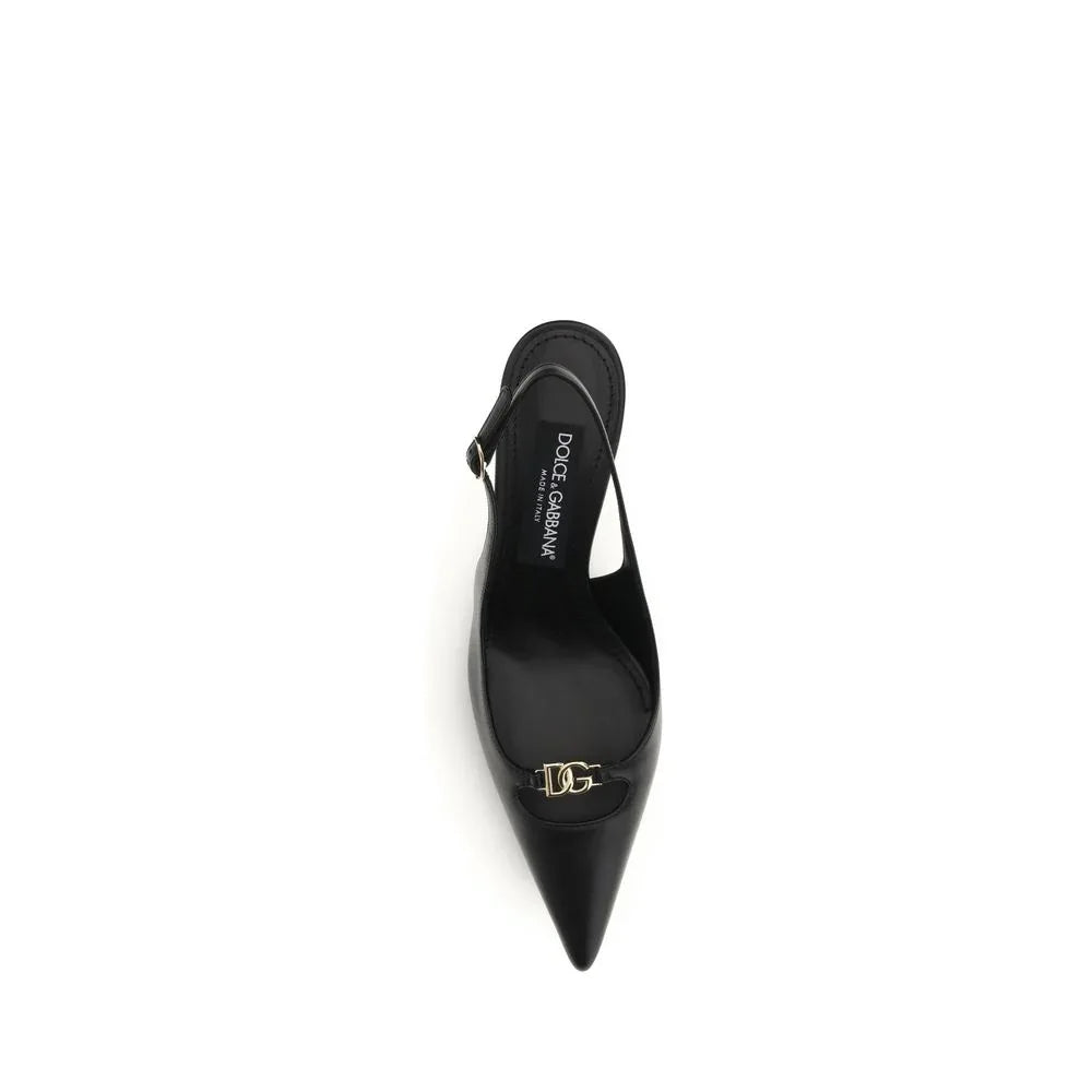 Dolce & Gabbana Black Calf Leather Bos Taurus High Heel Pumps