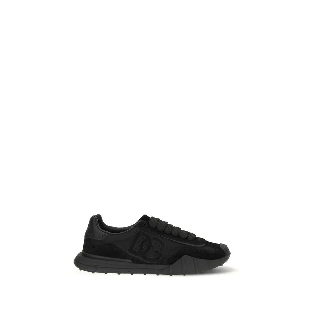 Dolce & Gabbana Black Calf Leather Bos Taurus Athletic Sneakers - Zeiniez