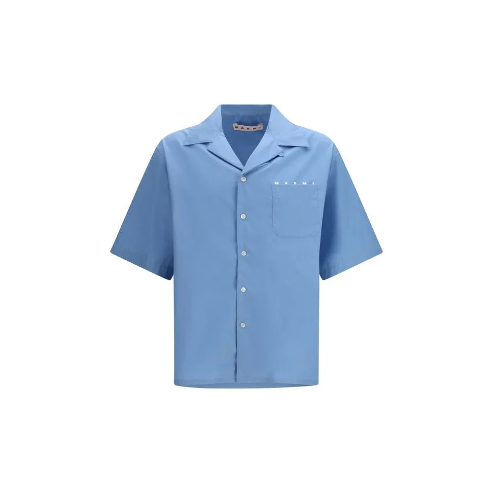 Marni Blue Cotton Shortsleeve Shirt - Zeiniez