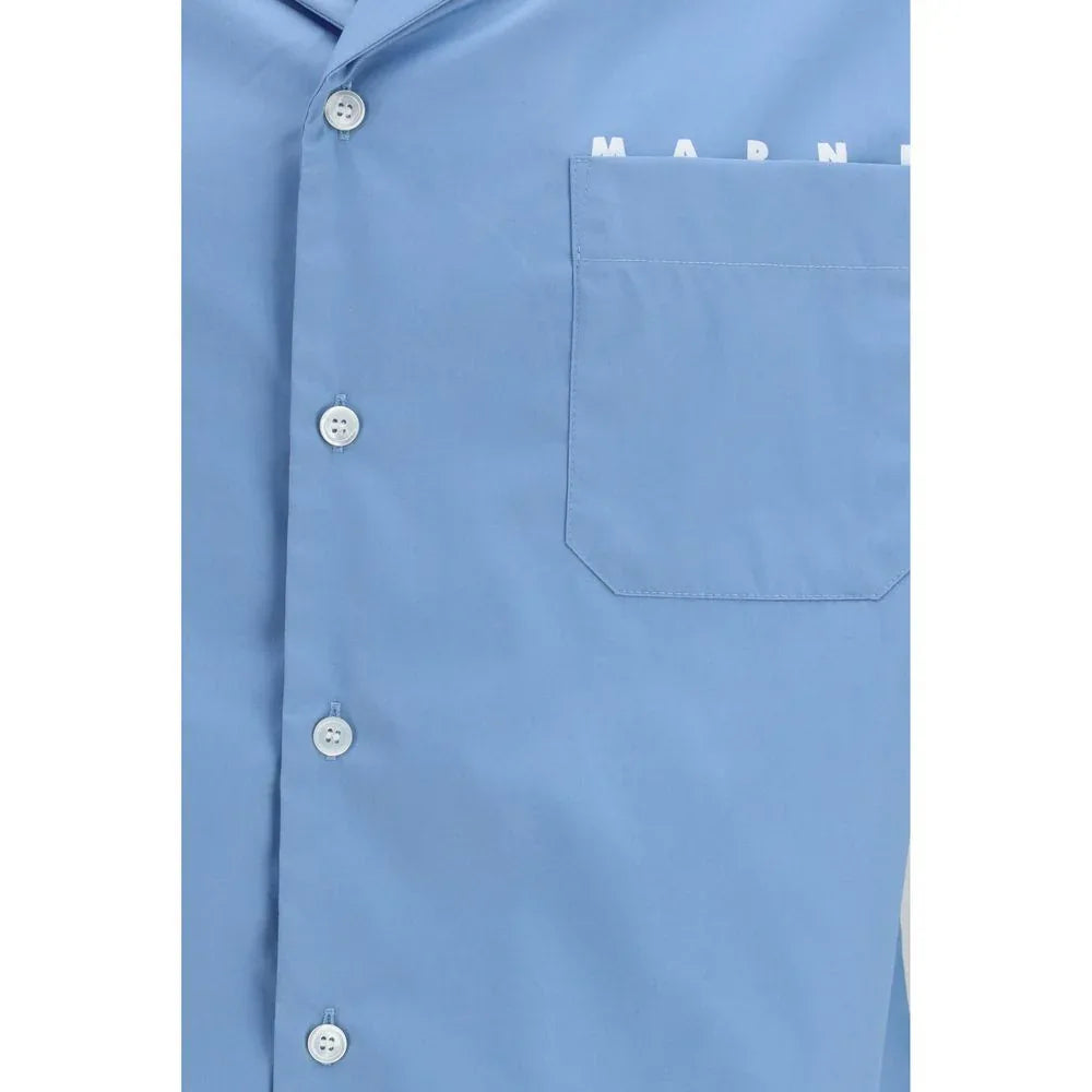 Marni Blue Cotton Shortsleeve Shirt - Zeiniez