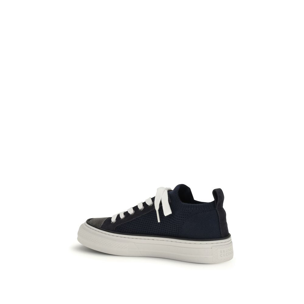 Brunello Cucinelli Black Cotton Low Top Sneakers