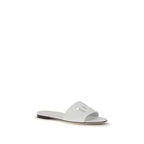 Dolce & Gabbana White Calf Leather Bos Taurus Flat Sandals