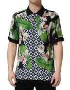 Dolce & Gabbana Multicolor Tropical Orchid Print Men Shirt - Zeiniez