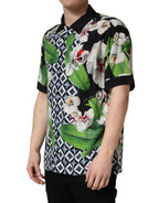 Dolce & Gabbana Multicolor Tropical Orchid Print Men Shirt - Zeiniez