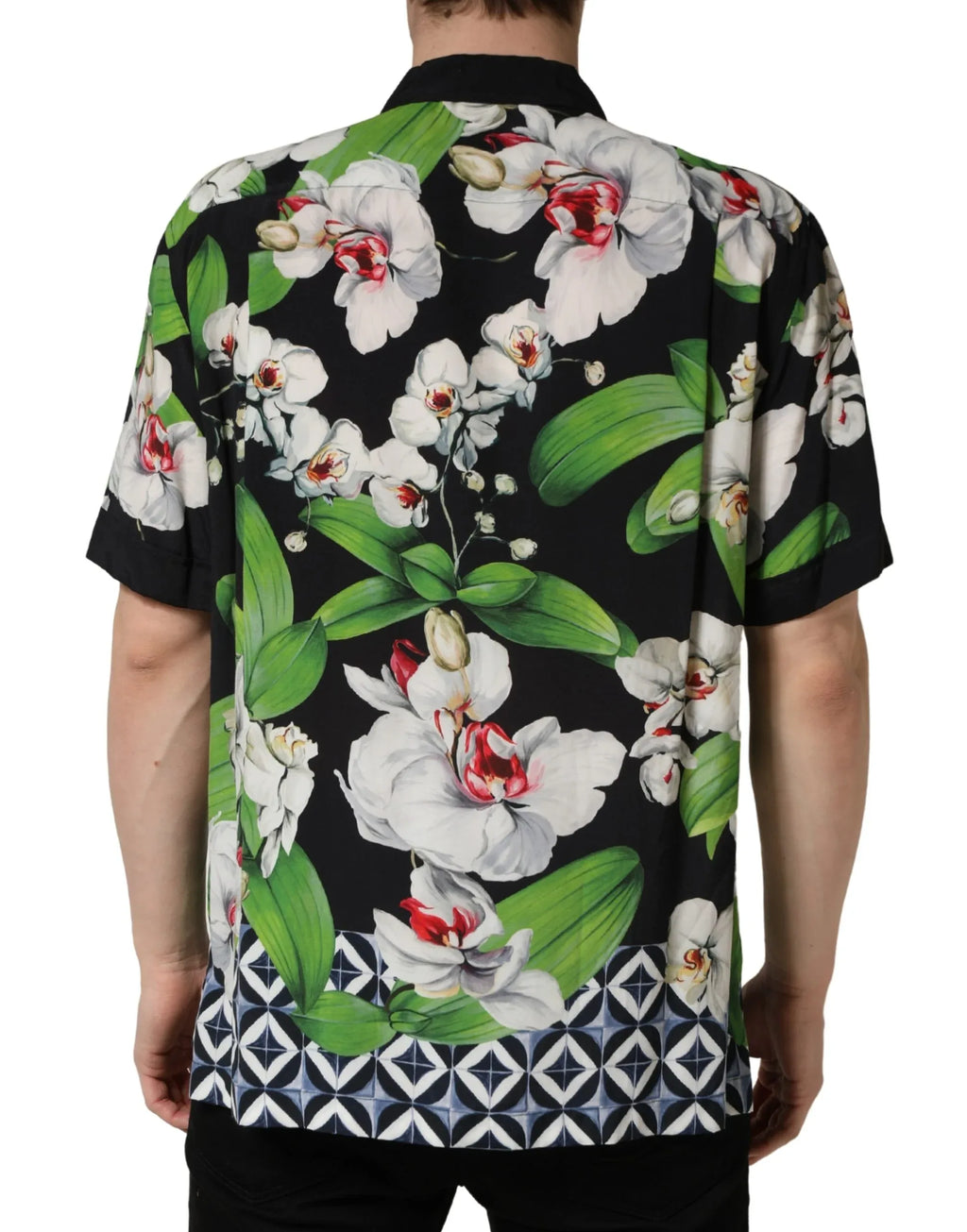 Dolce & Gabbana Multicolor Tropical Orchid Print Men Shirt - Zeiniez