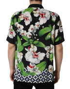 Dolce & Gabbana Multicolor Tropical Orchid Print Men Shirt - Zeiniez