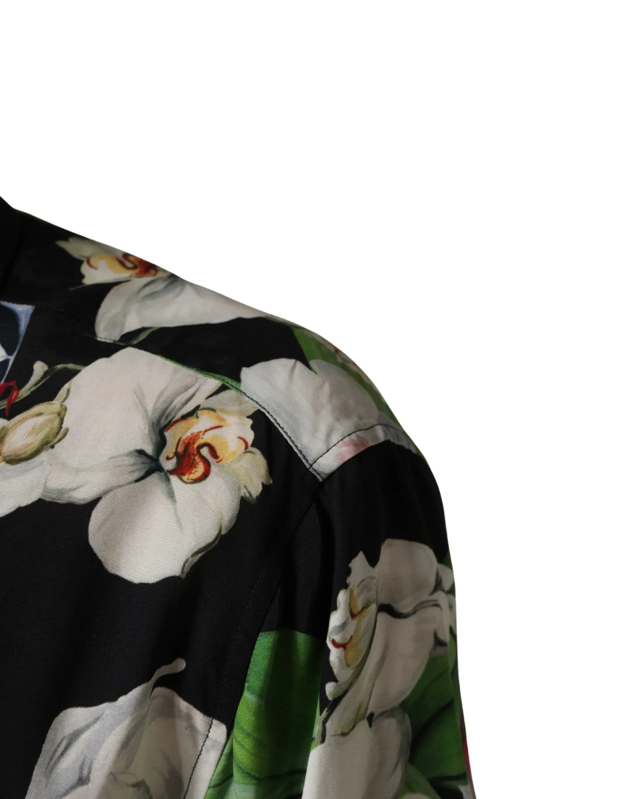 Dolce & Gabbana Multicolor Tropical Orchid Print Men Shirt - Zeiniez