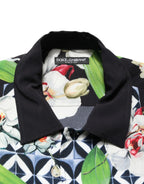 Dolce & Gabbana Multicolor Tropical Orchid Print Men Shirt - Zeiniez