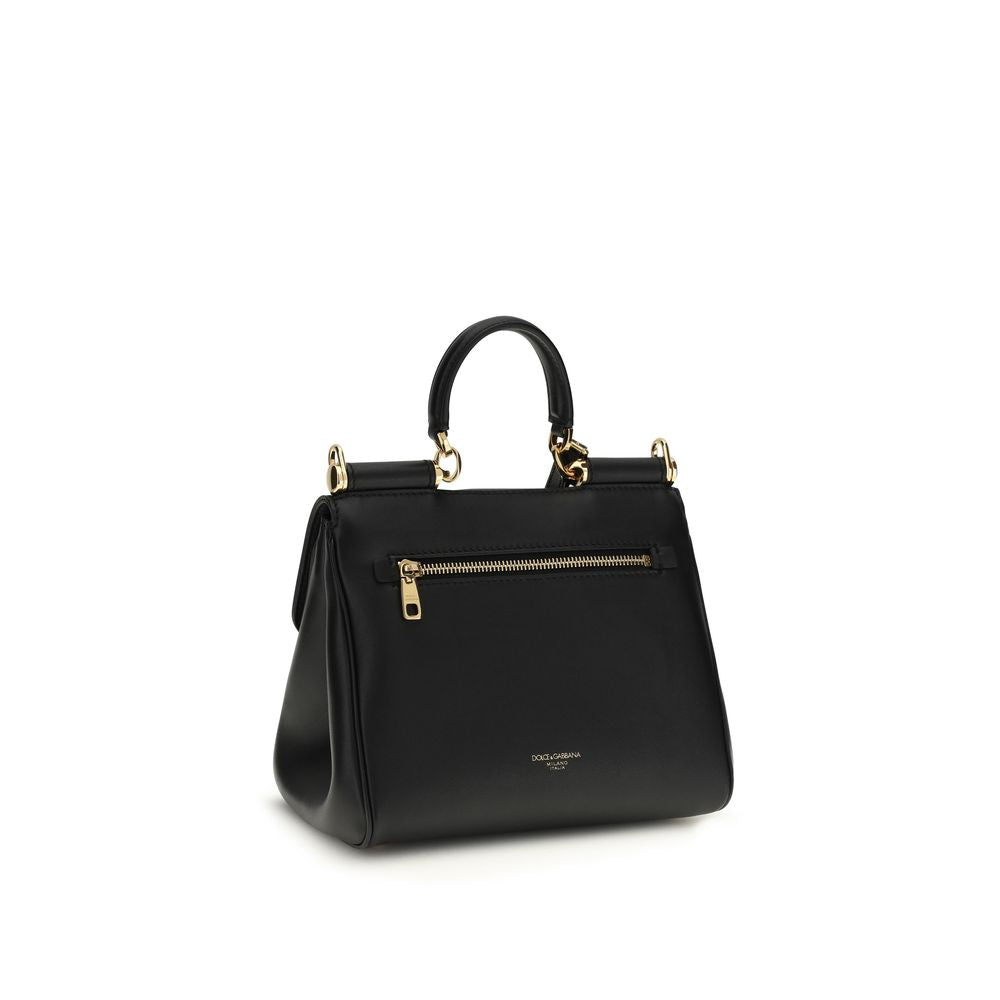 Dolce & Gabbana Black Calf Leather Bos Taurus Handbag