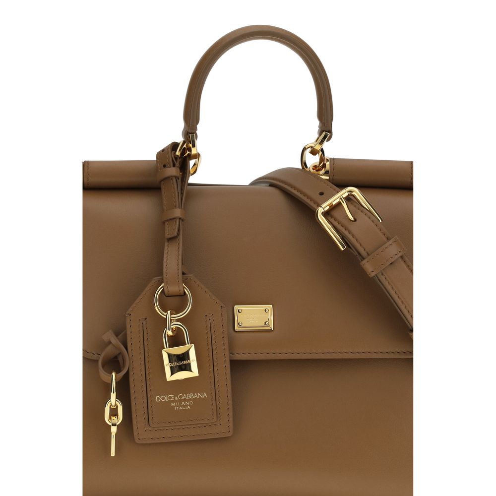 Dolce & Gabbana Brown Calf Leather Bos Taurus Handbag