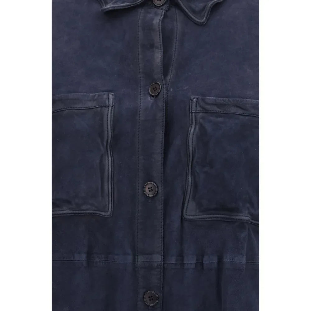 P.A.R.O.S.H. Blue Goatskin Dress Shirt - Zeiniez