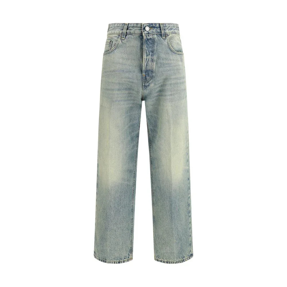 Haikure Blue Cotton Straight-Leg Jeans - Zeiniez