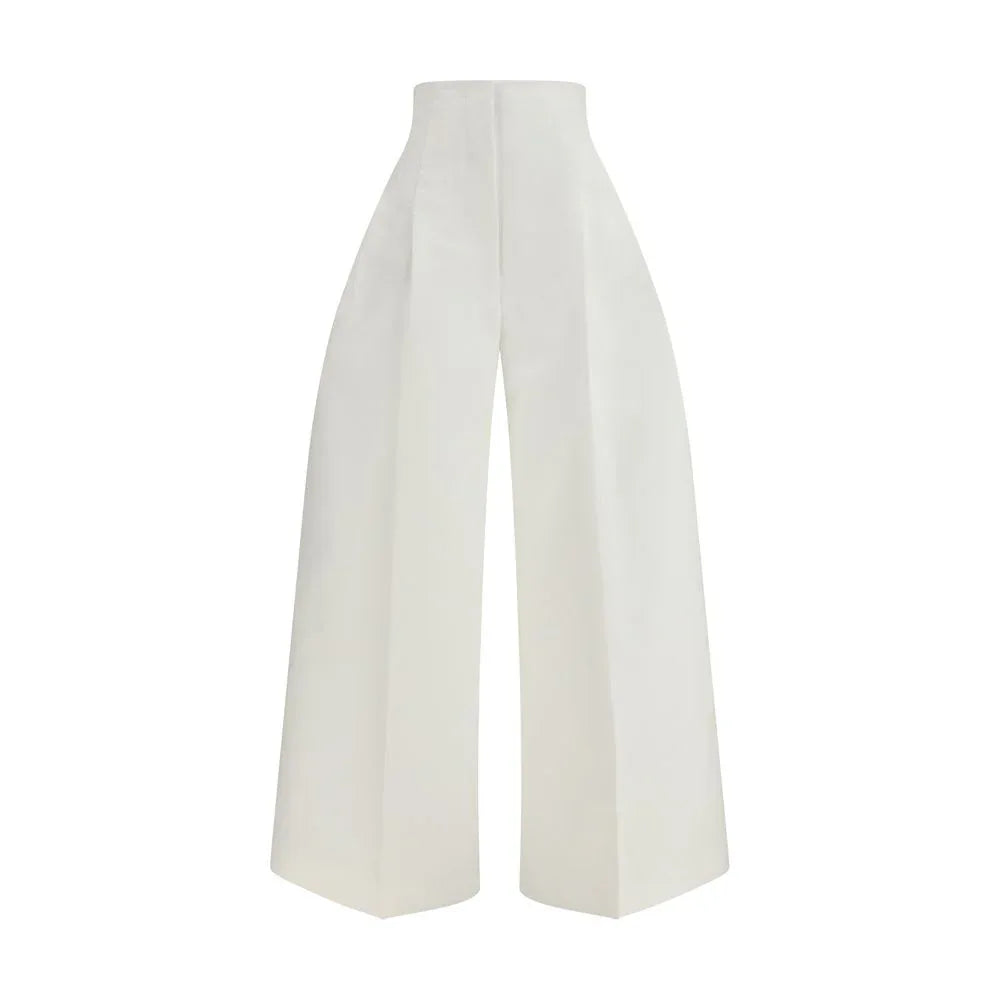 Jacquemus White Cotton Cropped Pants - Zeiniez